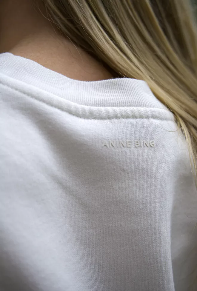 ANINE BING miles sweatshirt letterman off-white genser 5