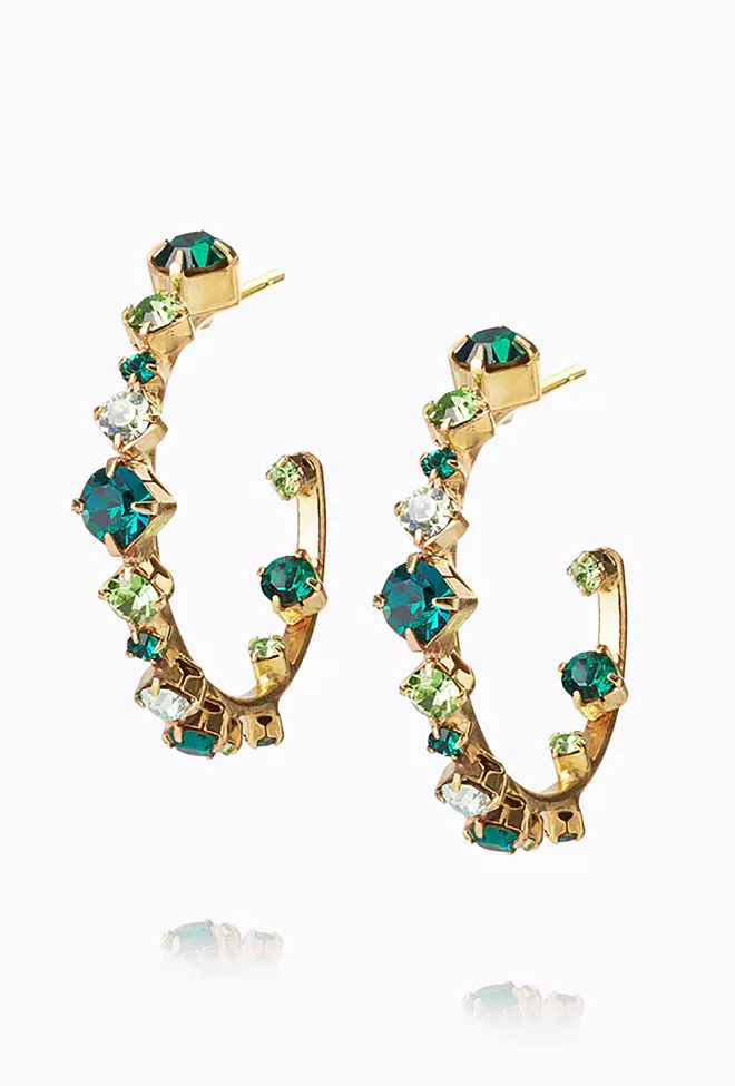 Caroline Svedbom Mini Antonia Earrings Gold Green Combo øreringer