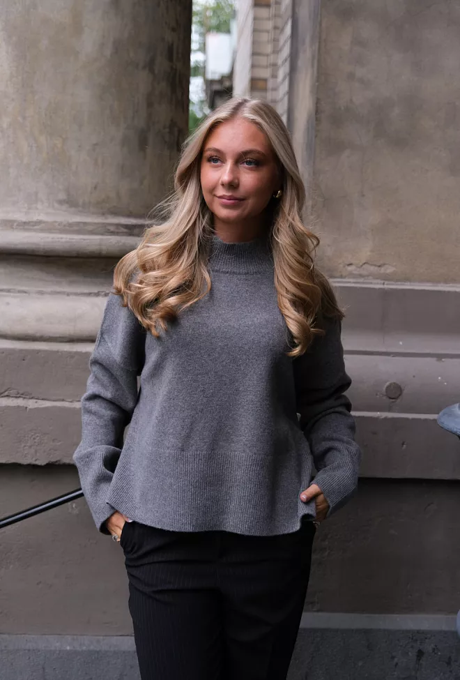 Arnie Says Mandy Sweater Dk Grey Melange genser