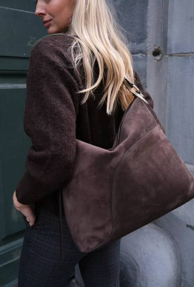 ATP Atelier Bassano Suede/Vacchetta Walnut tote veske