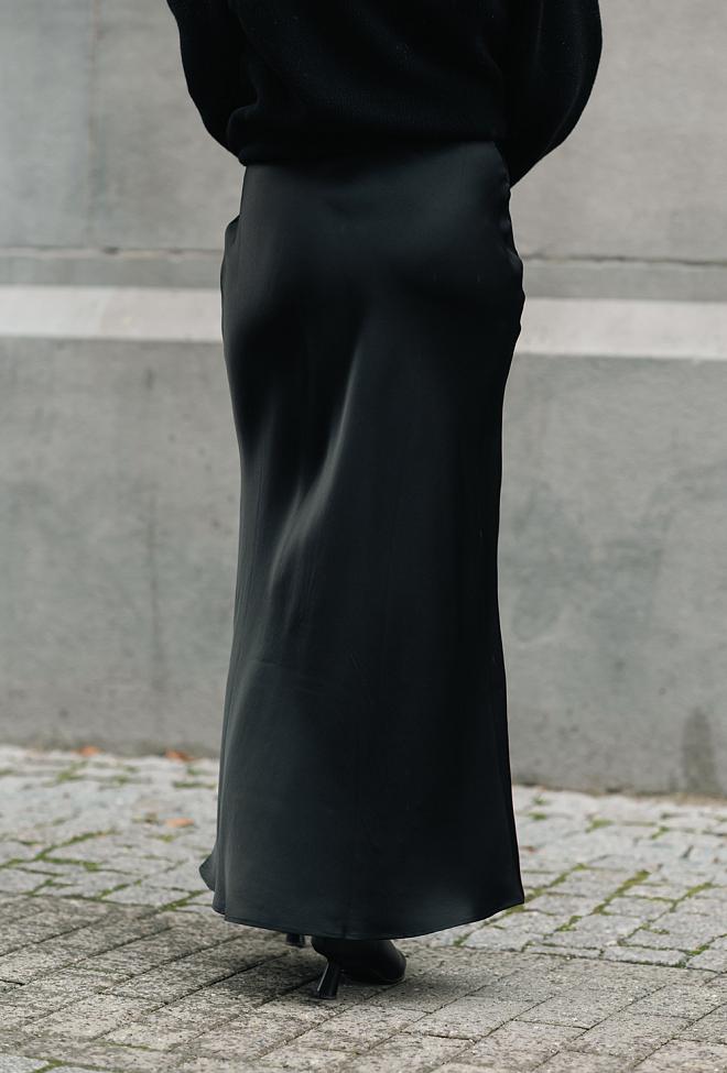 Anine Bing Bar Silk Maxi Skirt Black skjørt 4