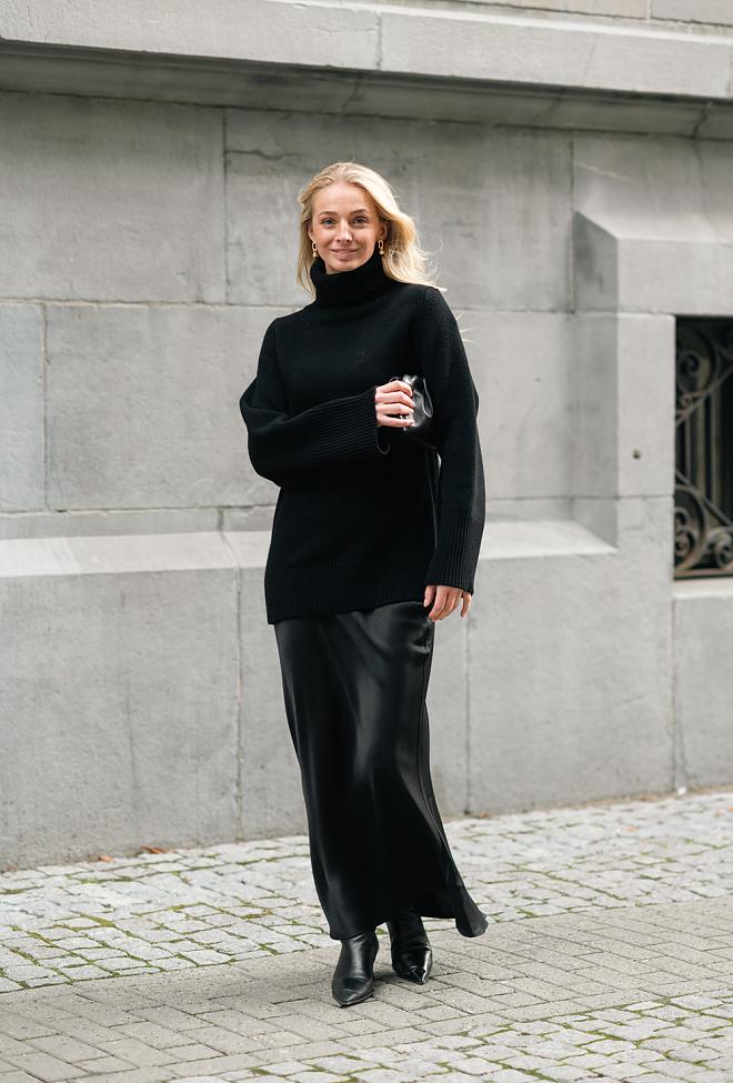 Anine Bing Bar Silk Maxi Skirt Black skjørt 5