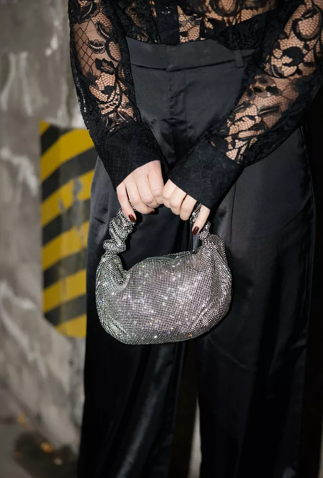 BTB Los Angeles Nico Crystal Bag Black/Crystal partyveske