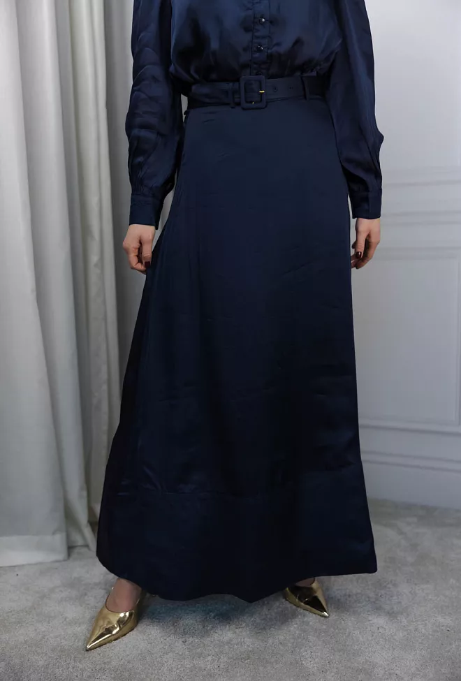 Bytimo organza maxi skirt navy skjørt blå 1