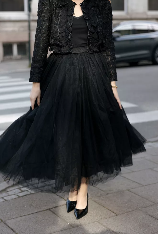 byTiMo Tulle Maxi Skirt Black tyllskjørt 4