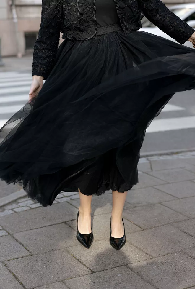 byTiMo Tulle Maxi Skirt Black tyllskjørt 5