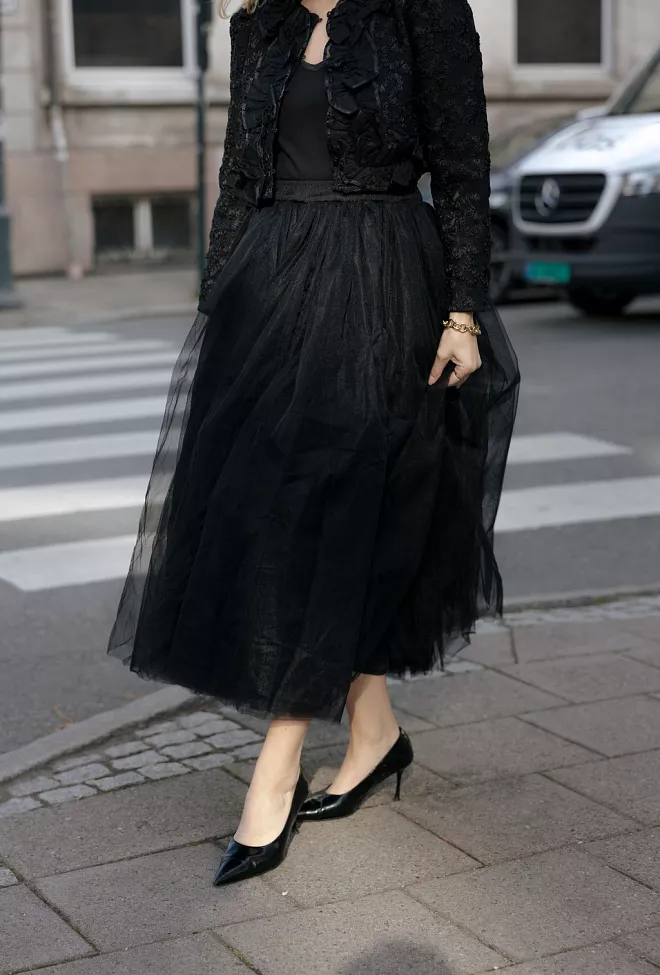 byTiMo Tulle Maxi Skirt Black tyllskjørt