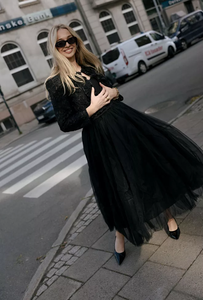 byTiMo Tulle Maxi Skirt Black tyllskjørt 6