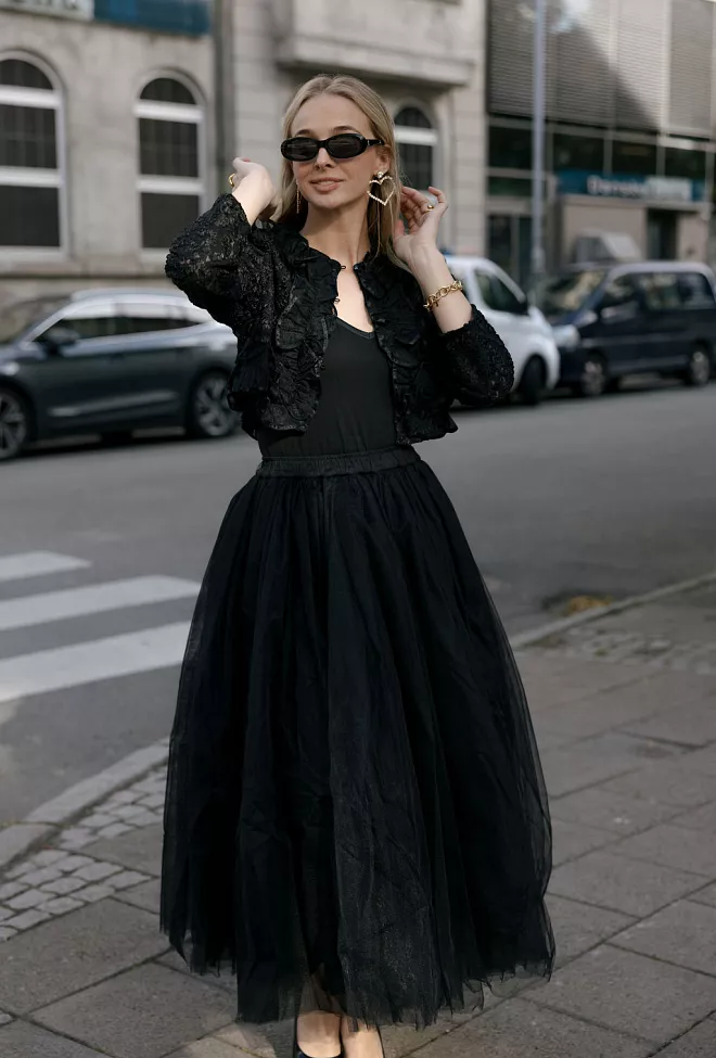 byTiMo Tulle Maxi Skirt Black tyllskjørt 7