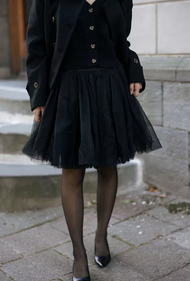 byTiMo Tulle Mini Skirt Black miniskjørt