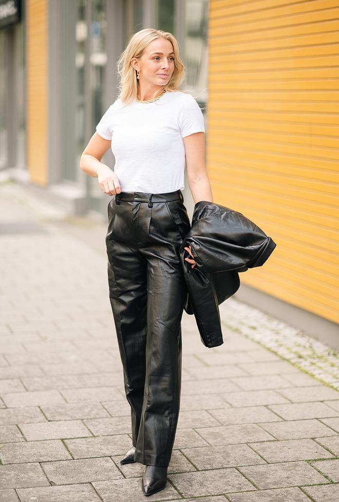 Anine Bing Carmen Pant Black Recycled Leather bukse 4