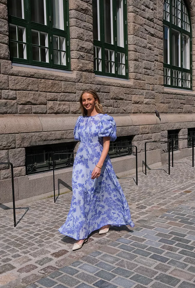 byTIMo Chiffon Maxi Dress Sky Blue kjole 3