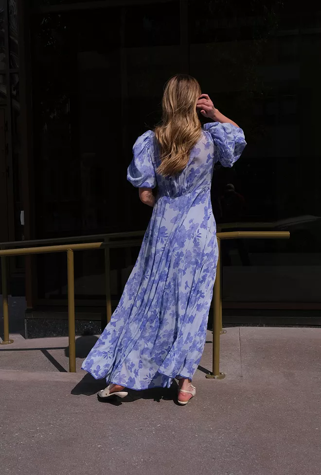 byTIMo Chiffon Maxi Dress Sky Blue kjole 5