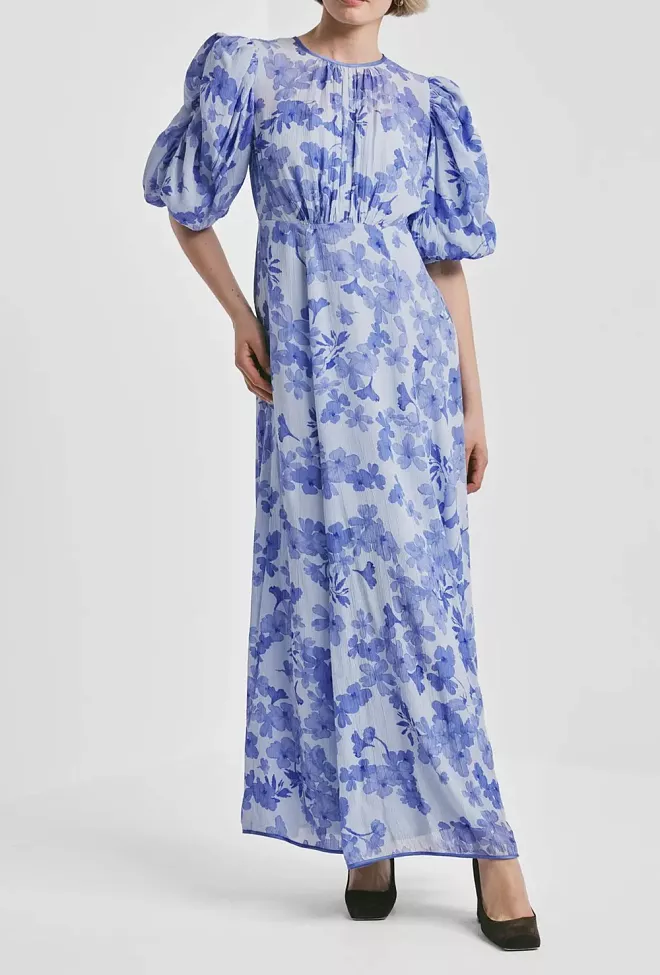 byTiMo Chiffon Maxi Dress Sky Blue kjole