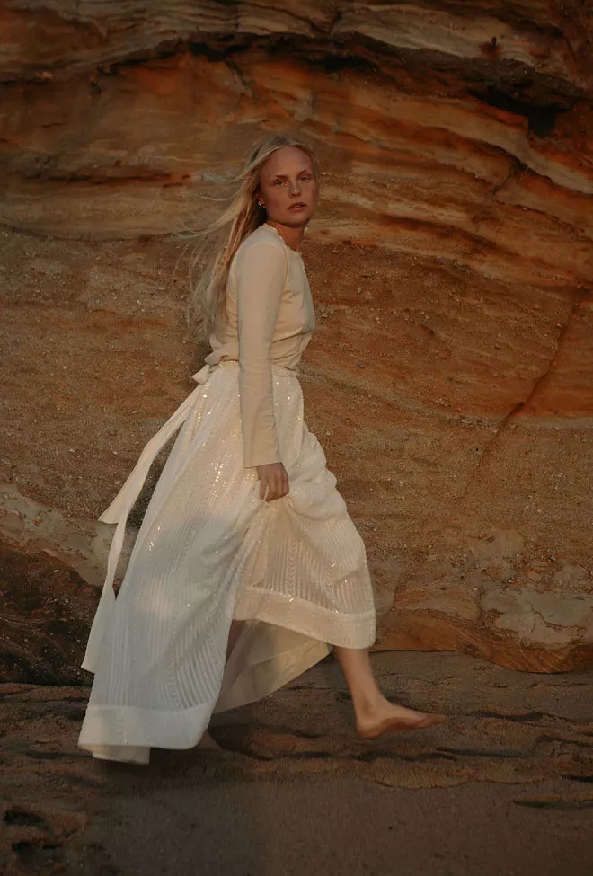 Confettibrid Extraordinary Long Sequins Skirt Offwhite maxiskjørt 4