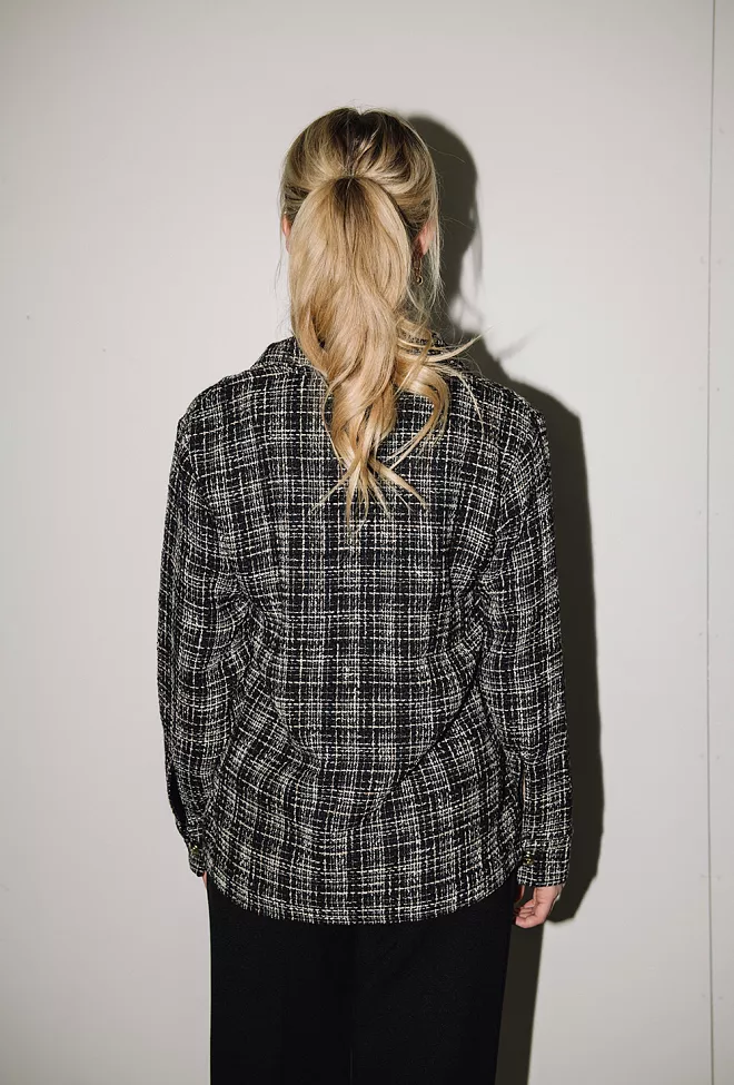 Corey Jacket Metallic Plaid Carma