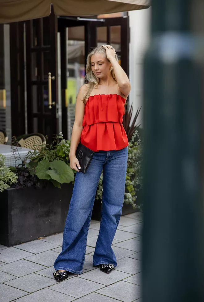 dagmar sculpted tube top red 4