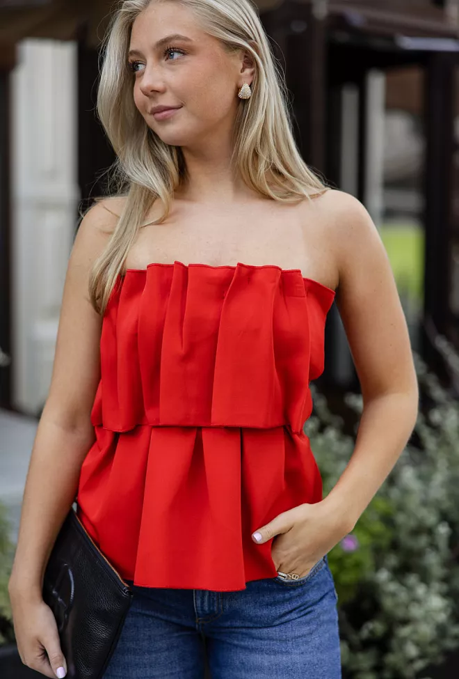 dagmar sculpted tube top red 1