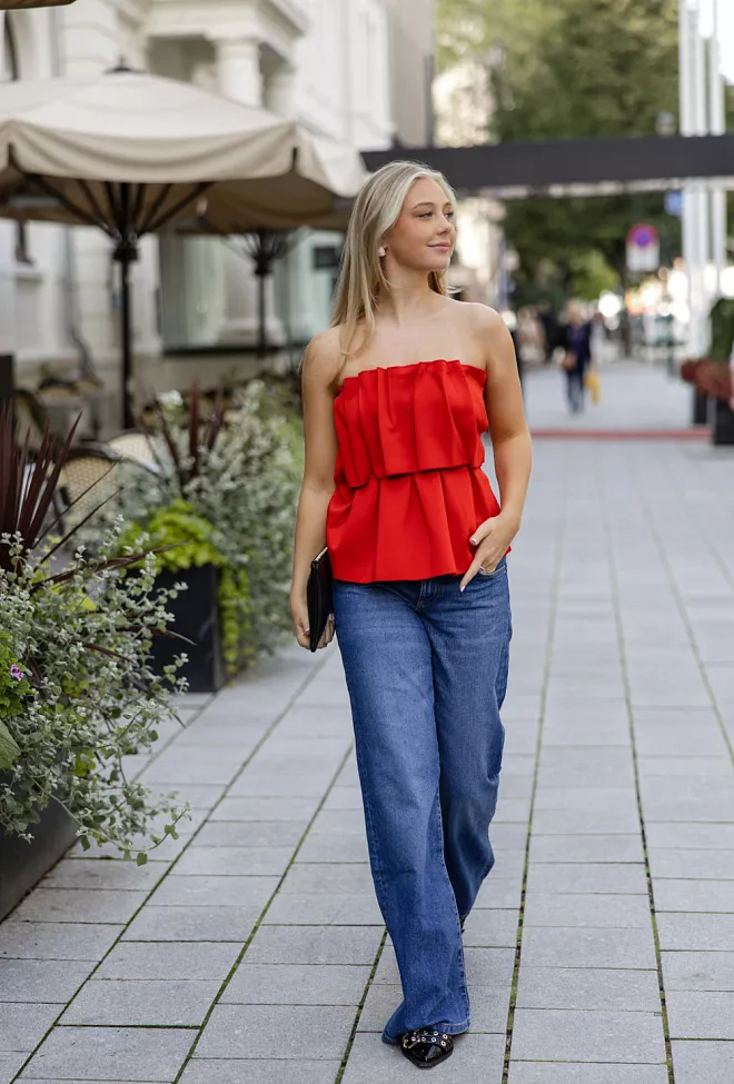 dagmar sculpted tube top red 5