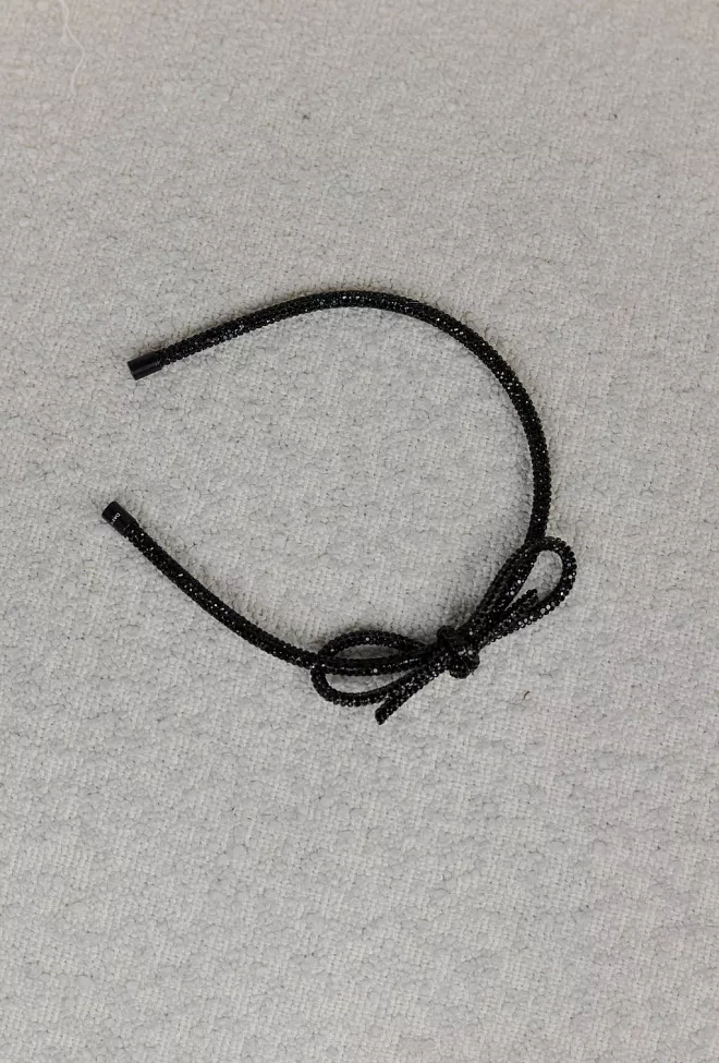 Day ET Slim Glitter Bow Hair Band Black hårbøyle 3