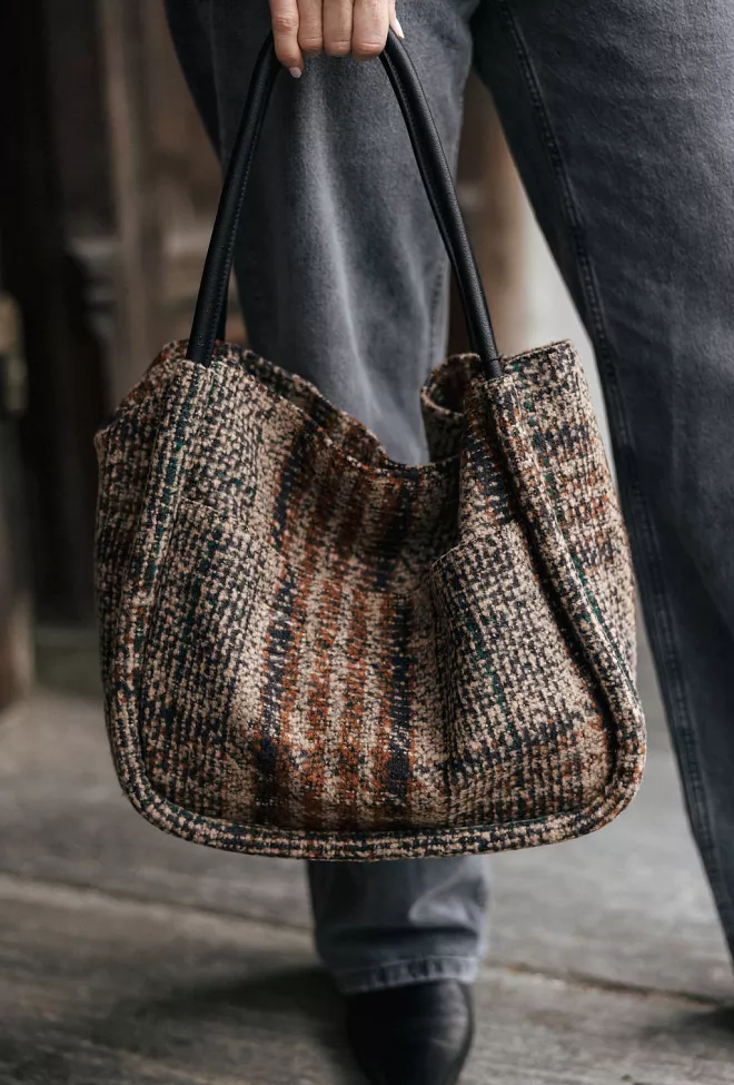 Day et Woolen Check Small Shopper Major Brown 2