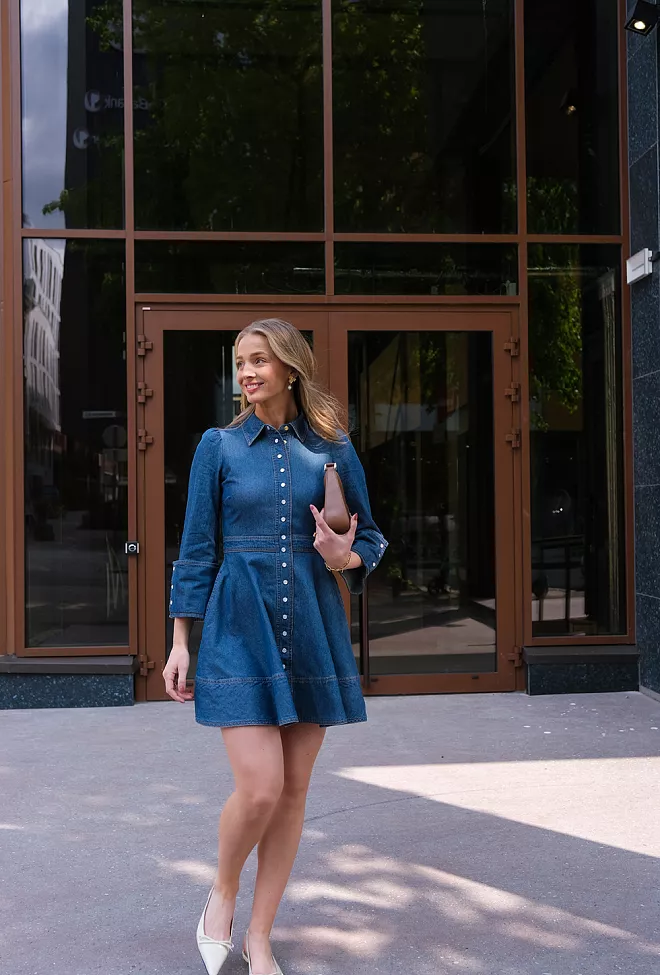 byTiMo Denim Mini Dress French Blue denimkjole 3