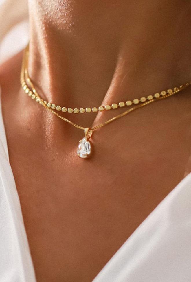 Caroline Svedbom Diamond Chain Necklace Gold smykke
