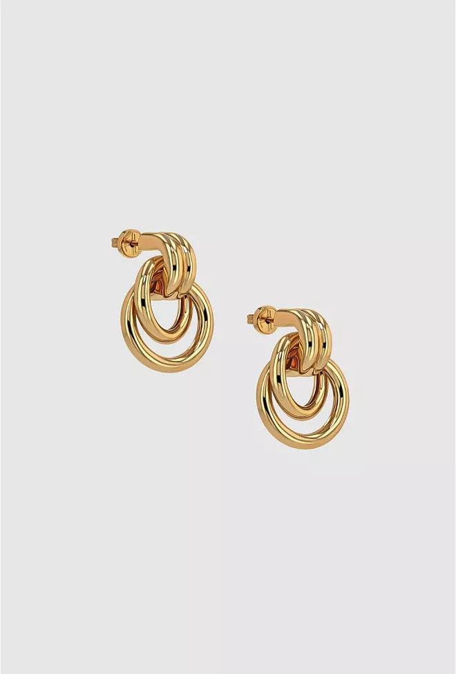 Anine Bing Double Knot Earrings Gold øredobber 5