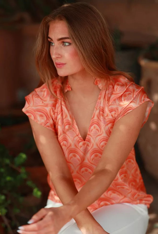 Nectar Ella Blouse Peach Fan topp