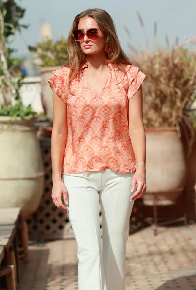 Nectar Ella Blouse Peach Fan topp 3