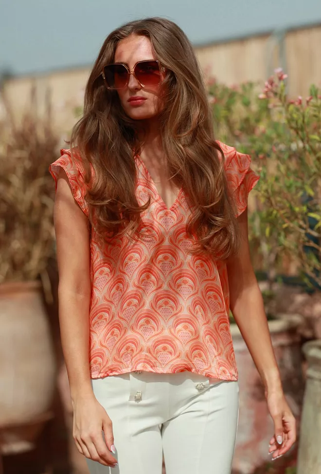 Nectar Ella Blouse Peach Fan topp 2