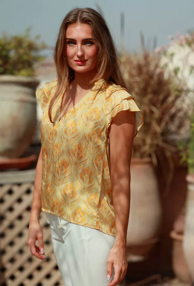 Nectar Ella Blouse Yellow Fan bluse