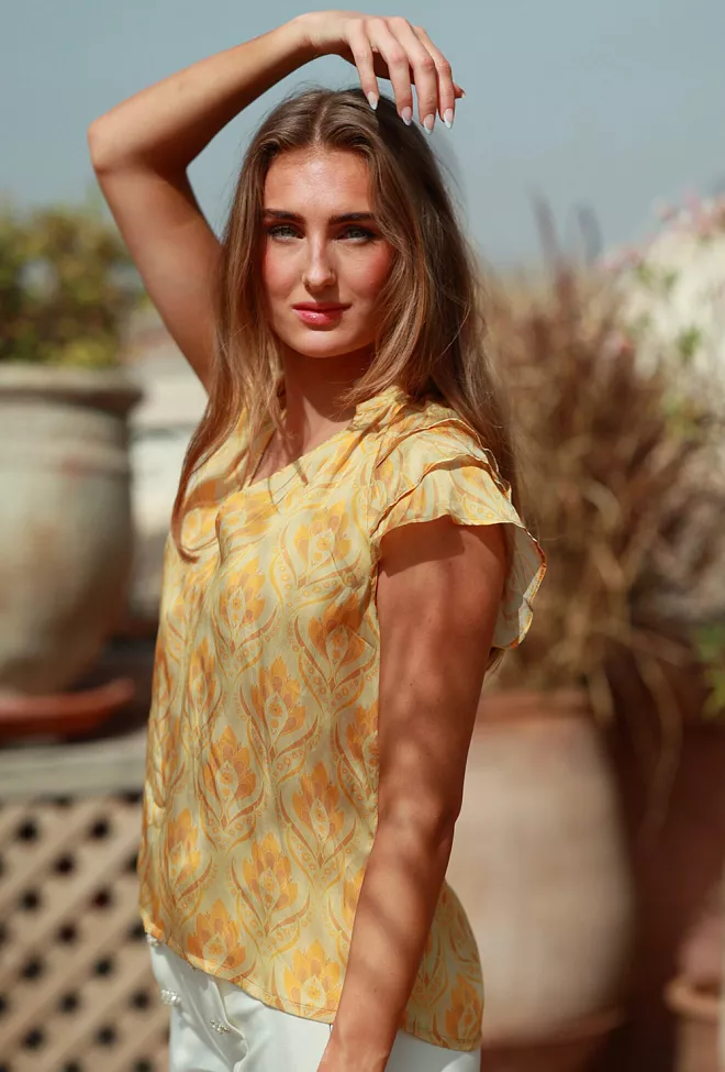 Nectar Ella Blouse Yellow Fan bluse 3