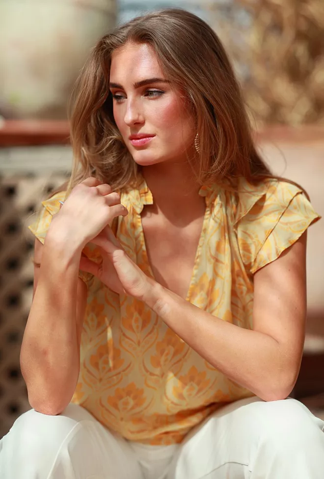 Nectar Ella Blouse Yellow Fan bluse 2