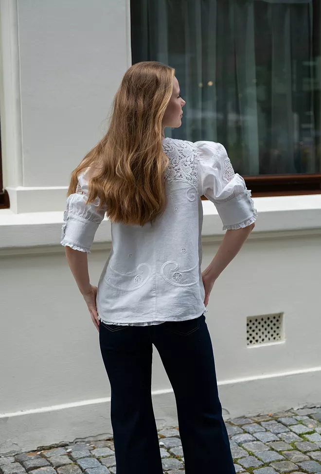 byTiMo Linen Embroidery Blouse White bluse 5