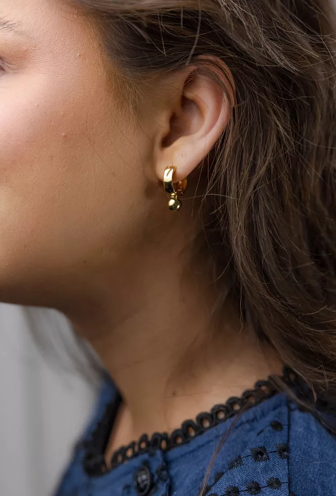 Enamel Avaya Hoops Gold øredobber 2