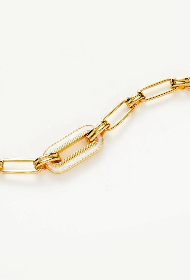 Missoma Enamel Link Ovate Charm Bracelet Gold armbånd 3
