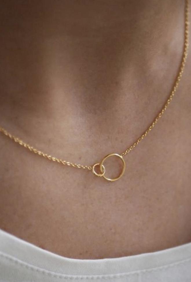 Enamel Copenhagen Double Circle Necklace smykke