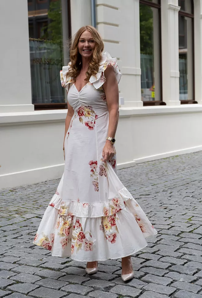byTiMo Linen Flounce Dress Rosette kjole 2
