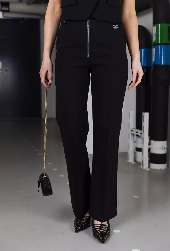 GANNI Bonded Crepe Pants Black dressbukse