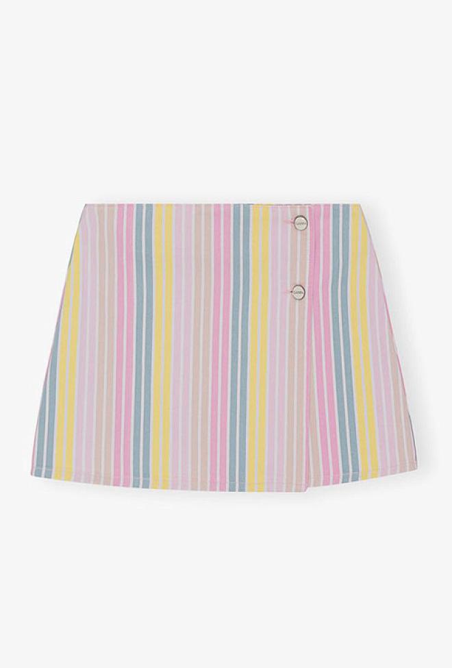 Ganni Stripe Denim Mini Skirt Multicolour skjørt 