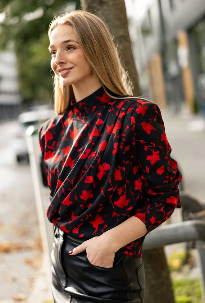 Gestuz Dilara Blouse Red Shadow Flow bluse 1