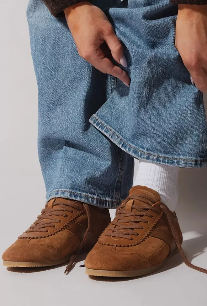 Jim Rickey Ghost Suede Leather Sneakers Cognac joggesko