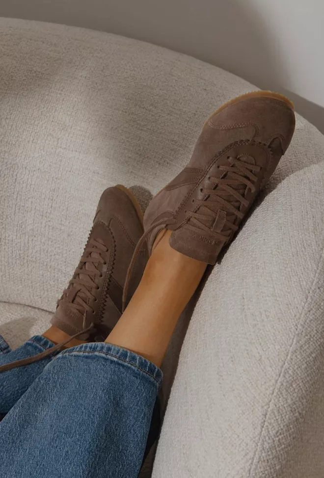 Jim Rickey Ghost Suede/Leather Sneakers Taupe joggesko