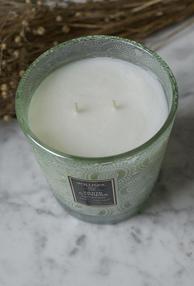Voluspa Boxed 2-wick Heart Candle White Cypress duftlys 1