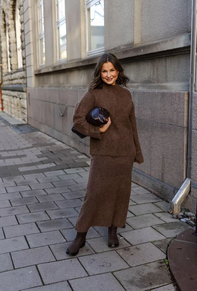 helene westbye zip biker fur rain dark brown 5