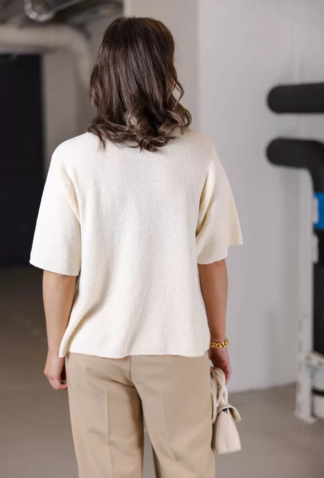 HIIL STUDIO Mona Knit Tee Creme 3
