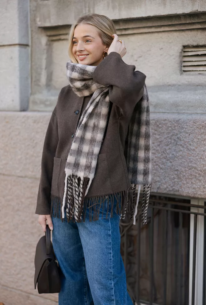 Aster Check Scarf Brown Check skjerf 3