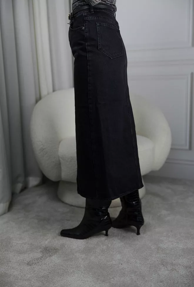 xHolzweiler Denim Long Skirt Black denimskjørt 3