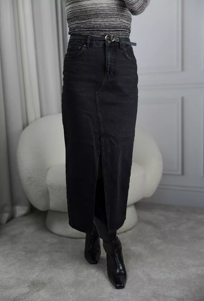 Holzweiler Denim Long Skirt Black denimskjørt 5